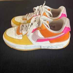 Nike Kids Sneakers in Yellow, Orange, and Pink